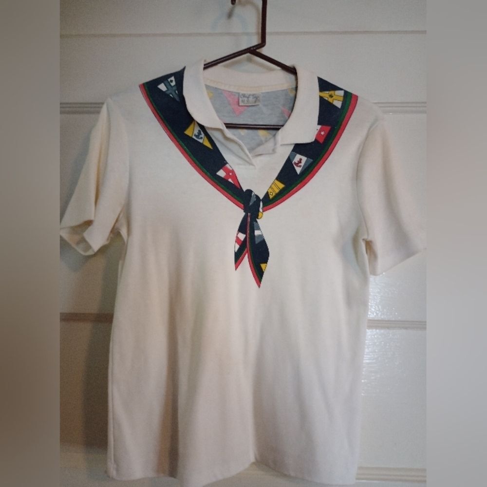 Cheryl Tiegs medium sailor style women's top